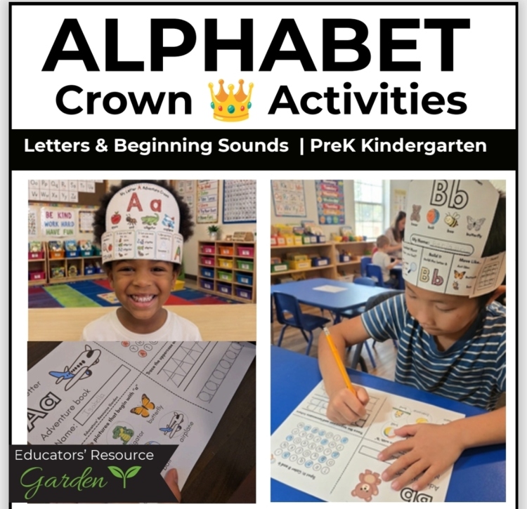 FREE Letter A Crown Activities & Mini Book I Beginning Sounds