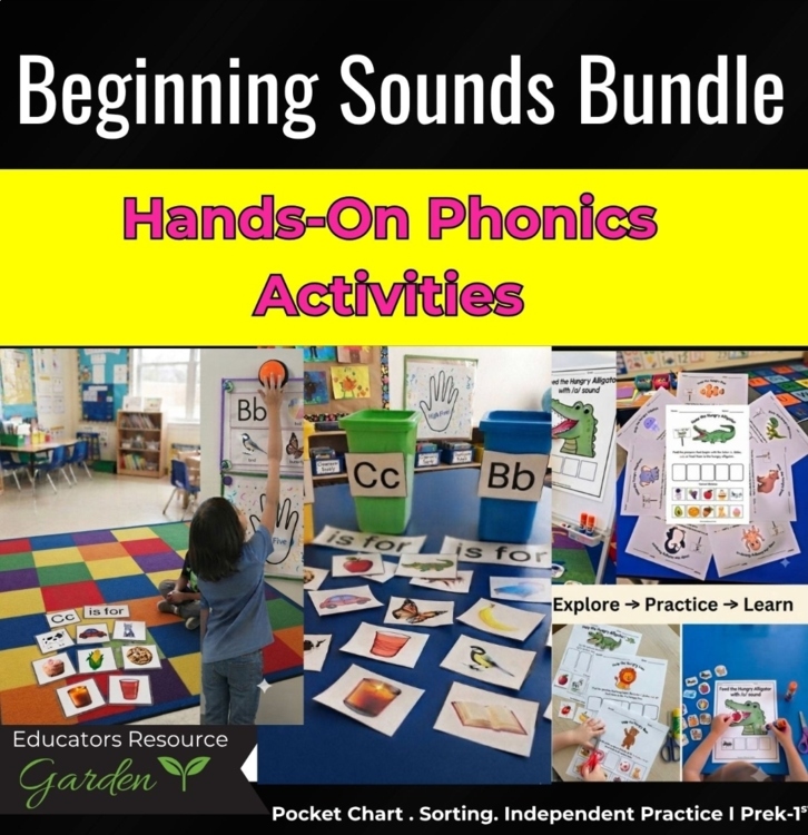Beginning Sounds Phonics Bundle | Literacy Center | Pre-K&K I Hands-On Phonics