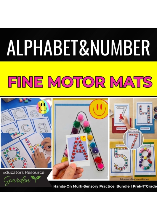 Alphabet & Number Fine Motor Mats | Letter & Number Formation | Multi-Sensory
