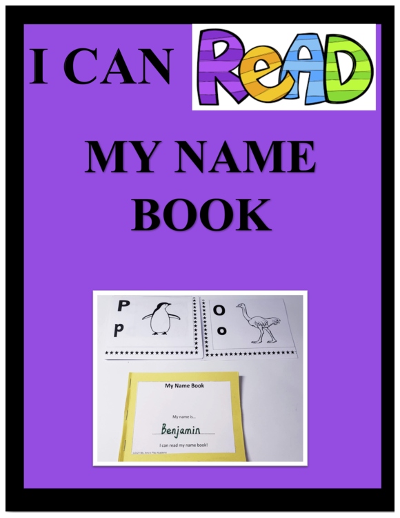 Pre-K/K My Name Book--I Can Read (mini /black and white printable kit)